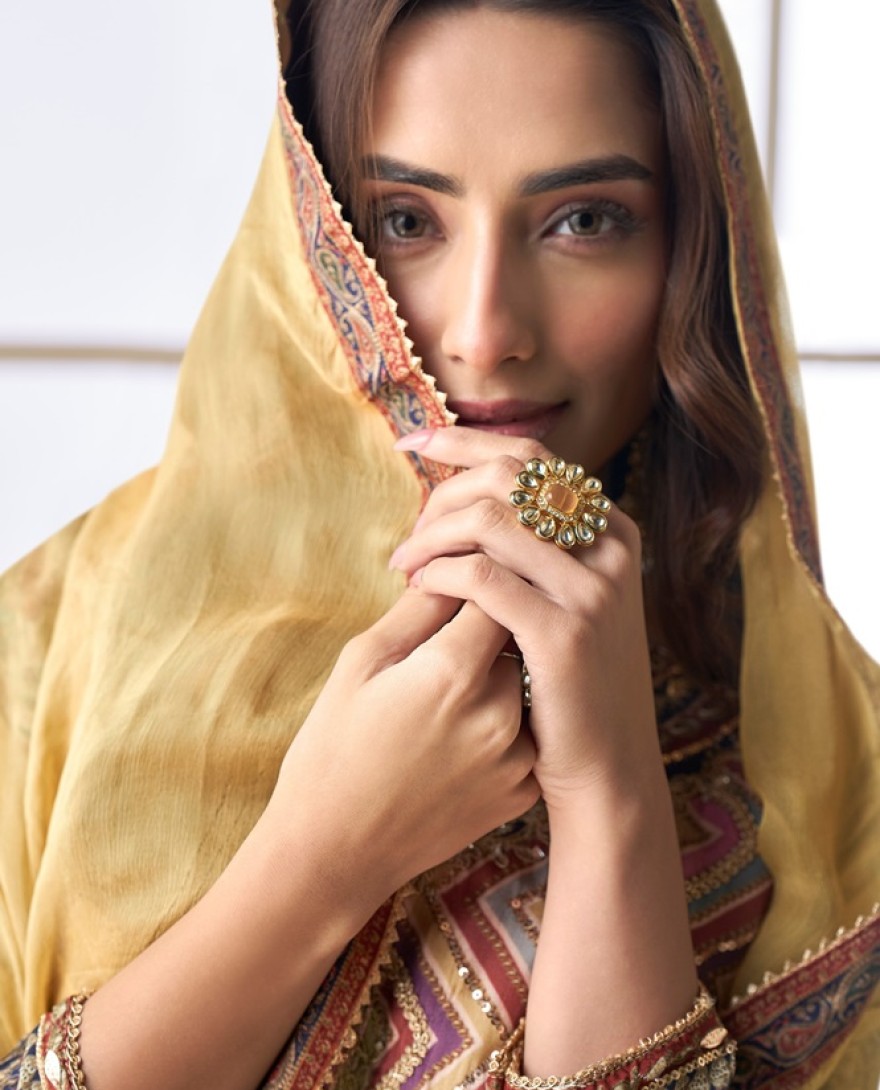 5840 - Autumn Bloom: The Earthy Elegance sharara Set